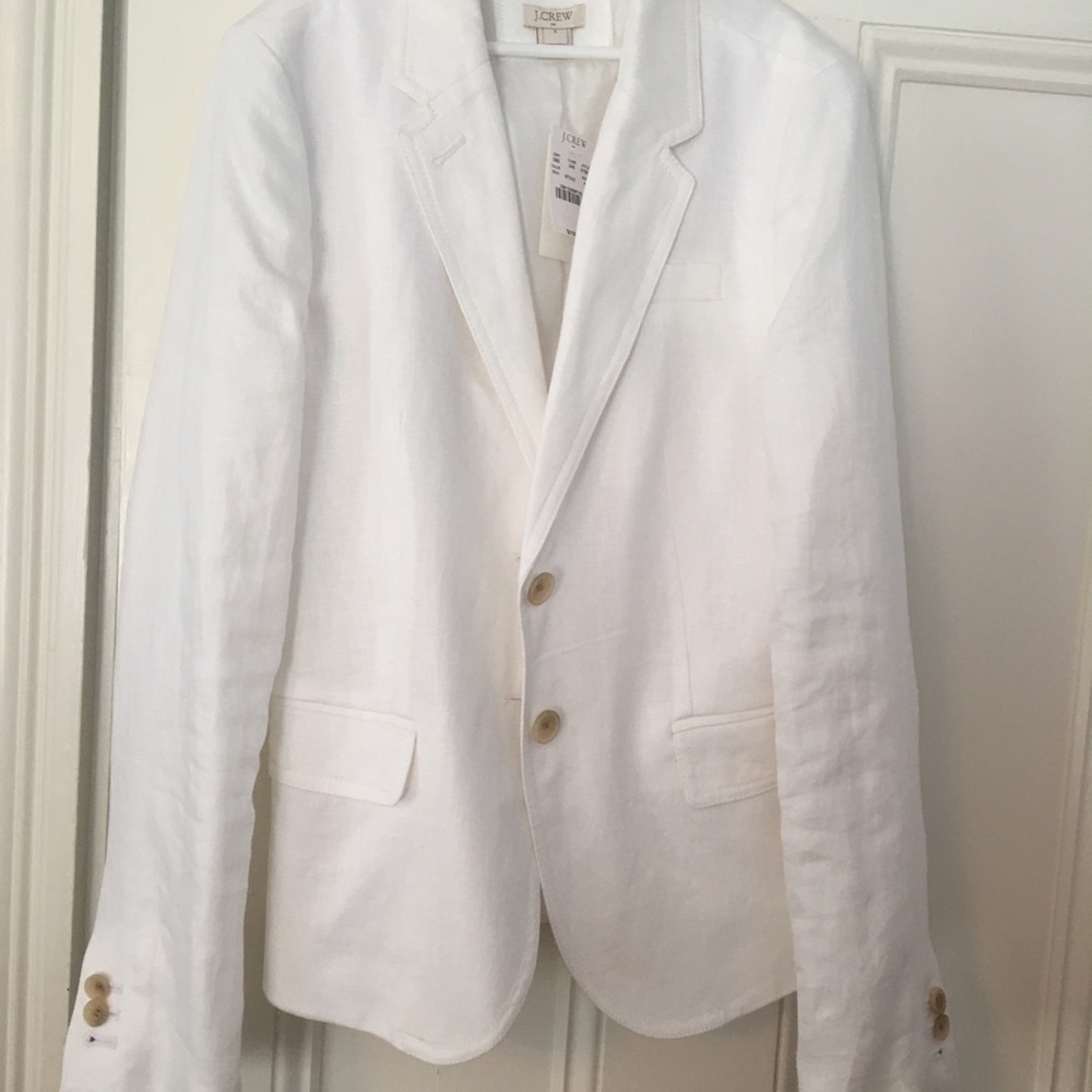 NWT White Jcrew Linen Blazer